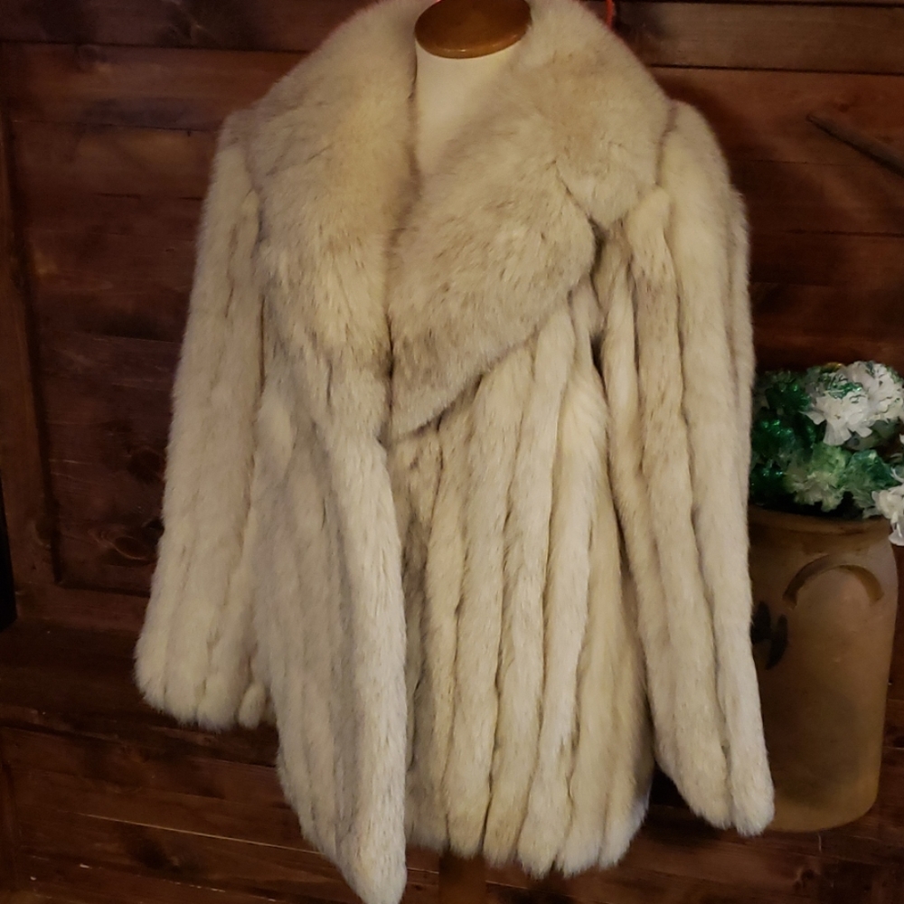 Saga Norway Blue Fox Coat by Elam